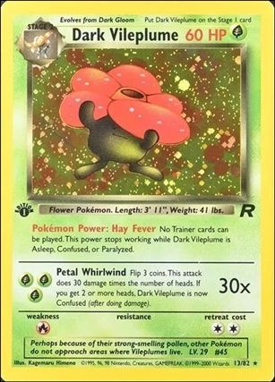Pokemon: Team Rocket (Base Set) card 13 Dark Vileplume (Holo) - 1st Edition