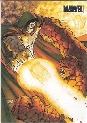 Marvel Heroes and Villains (Silver Foil Parallel Base Set) card 18 Thing vs Dr. Doom