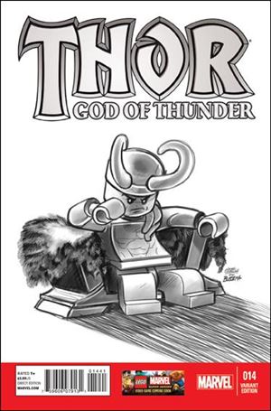 Thor: God of Thunder issue 14-D Leonel Castellani 1:100 LEGO Sketch Cover