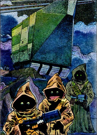 Star Wars Galaxy: Series 3 (Foil Subset) card 16 Jawas and Sandcrawler