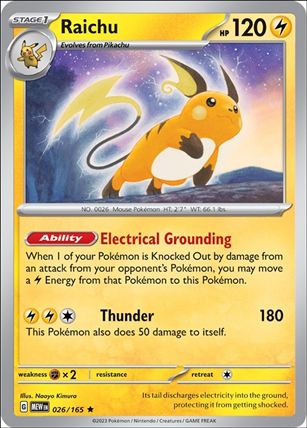 Pokemon: Scarlet & Violet - 151 (Base Set) card 026/165 Raichu (Holofoil)