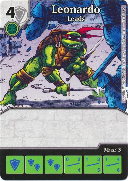 Dice Masters Teenage Mutant Ninja Turtles  card 25 Leonardo - Leads