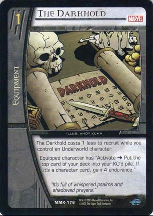 Marvel Knights: VS System (Base Set) card MMK-176 The Darkhold