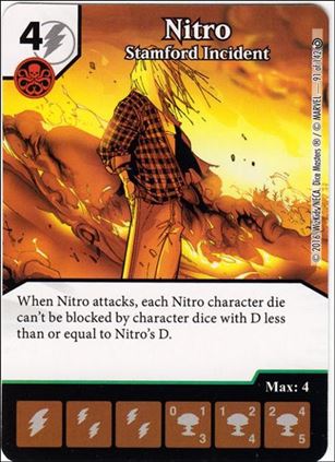 Marvel Dice Masters Civil War card 91 Nitro: Stamford Incident