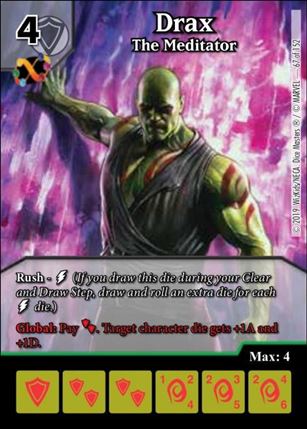 Marvel Dice Masters  Avengers Infinity Gauntlet card 67 Drax: The Mediator