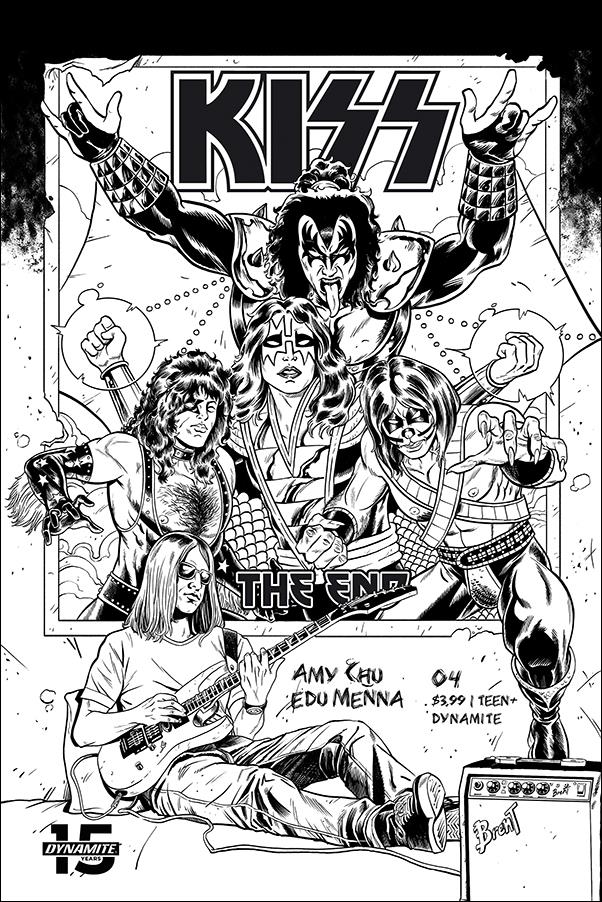 Kiss: The End issue 4-F Brent Schoonover 1:20 Black & White Cover