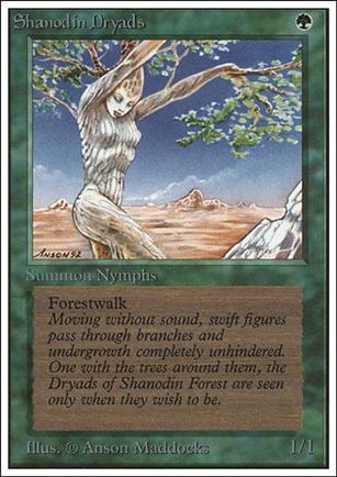 Magic the Gathering: Unlimited (Base Set) card 217 Shanodin Dryads