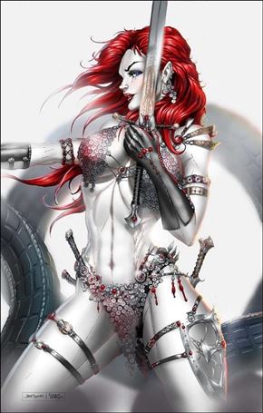 Red Sonja: Black White Red issue 2-T Jamie Tyndall White Virgin Wrap Cover 1/100