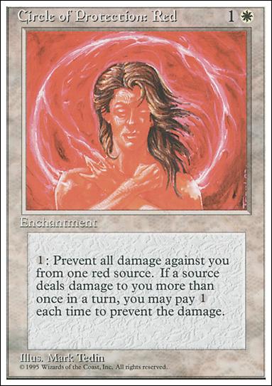 Magic the Gathering: 4th Edition (Base Set) card 17 Circle of Protection: Red