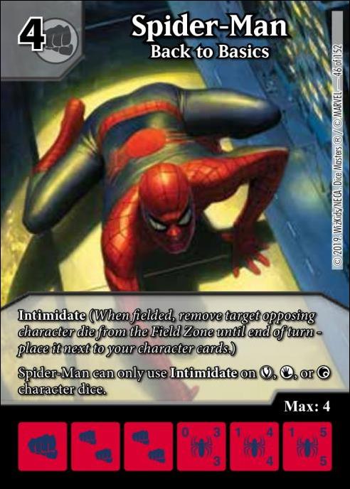 Marvel Dice Masters  Avengers Infinity Gauntlet card 46 Spider-Man: Back to Basics 