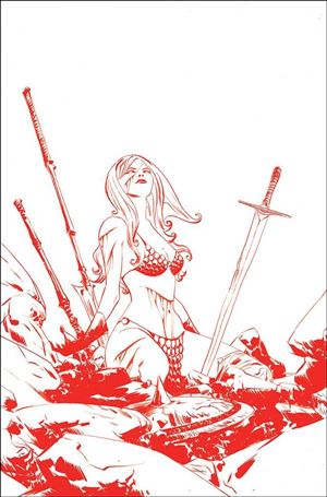 Red Sonja (2019) issue 24-Q Jae Lee 1:35 Red Line Art Virgin Cover