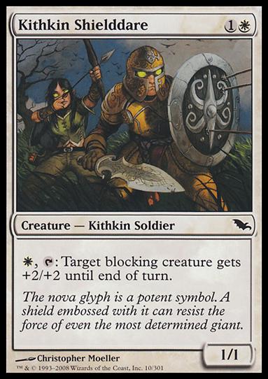 Magic the Gathering: Shadowmoor (Base Set) card 10 Kithkin Shielddare