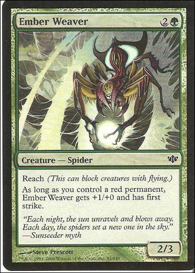 Magic the Gathering: Conflux (Base Set) card 81-B Ember Weaver (foil)