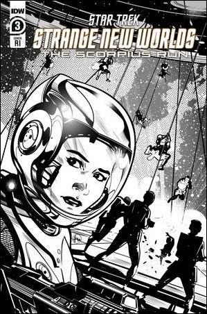 Star Trek: Strange New Worlds - The Scorpius Run issue 3-D Angel Hernandez 1:10 B&W Cover