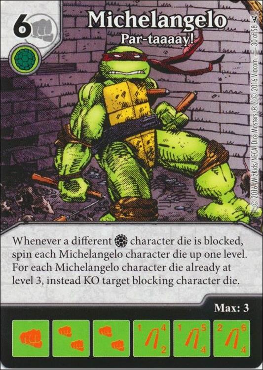 Dice Masters Teenage Mutant Ninja Turtles  card 30 Michelangelo - Par-taaaaay!