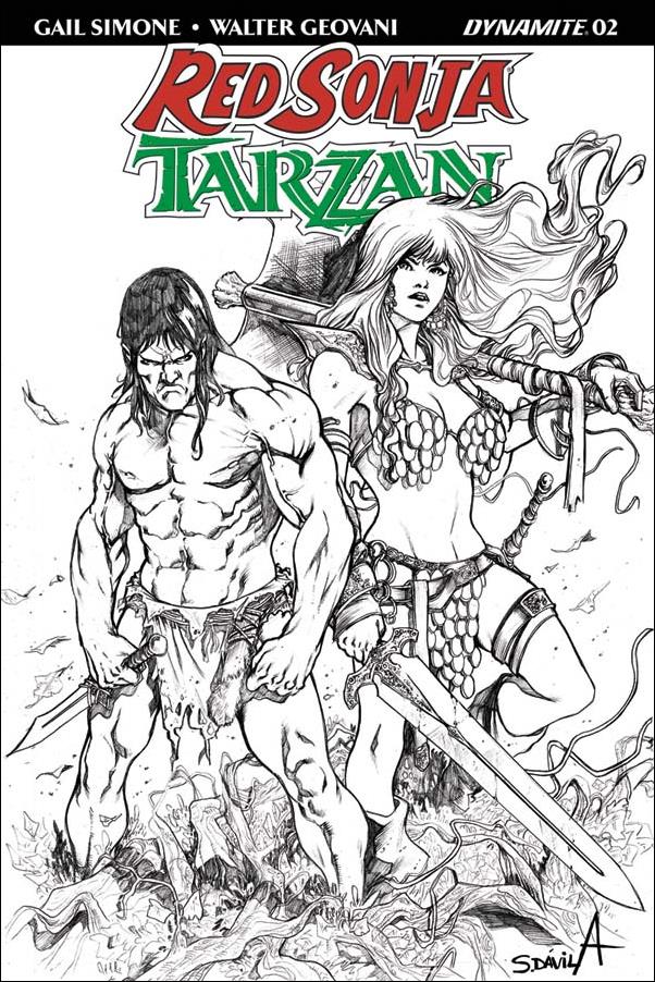Red Sonja / Tarzan issue 2-F Sergio Davila 1:20 Black & White Cover