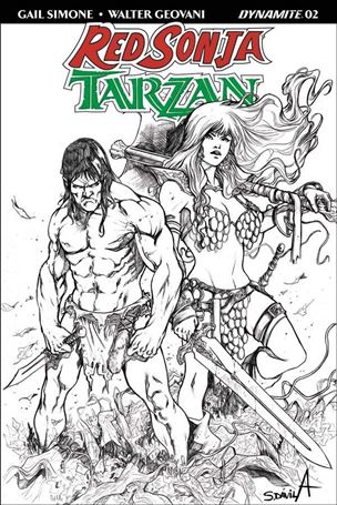 Red Sonja / Tarzan issue 2-F Sergio Davila 1:20 Black & White Cover