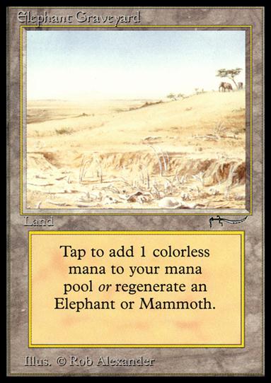 Magic the Gathering: Arabian Nights (Base Set) card 74 Elephant Graveyard