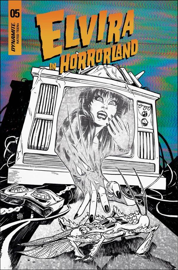 Elvira in Horrorland issue 5-G Silvia Califano 1:20 B&W Cover