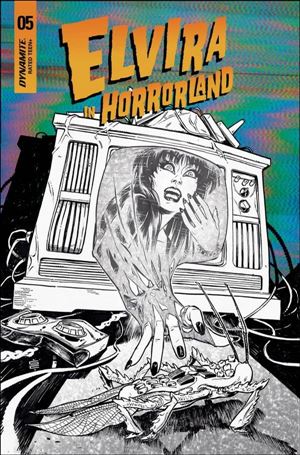 Elvira in Horrorland issue 5-G Silvia Califano 1:20 B&W Cover