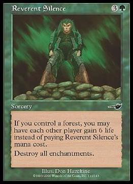 Magic the Gathering: Nemesis (Base Set) card 111 Reverent Silence