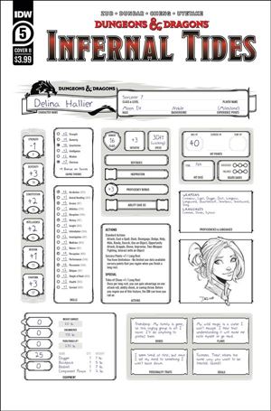 Dungeons & Dragons: Infernal Tides issue 5-B Character Sheet Cover