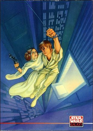 Star Wars Galaxy: Series 2 (Promo) card Z Luke and Leia Swinging Across Chasm