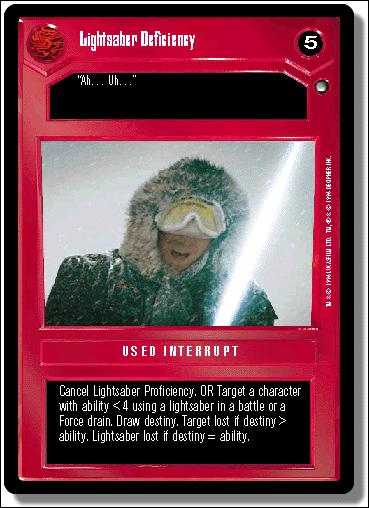 Star Wars: Hoth Limited (Base Set) card 47 Lightsaber Deficiency