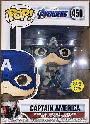 POP! Marvel figure 450-B Captain America (Glows-In-The-Dark)