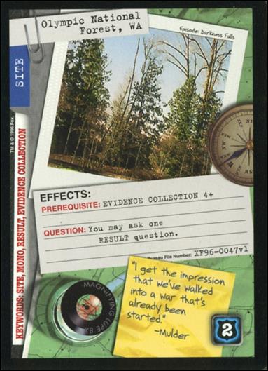 X-Files: Premiere Edition (Base Set) card XF96-0047v1 Olympic National Forest, WA