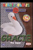Beanie Babies Series 2 (Birthday or Rookie Subset) card 258-B Gracie the Swan Green Lettering
