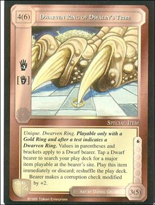 Middle-Earth: The Wizards (Base Set) card 121 Dwarven Ring of Dwalin's Tribe