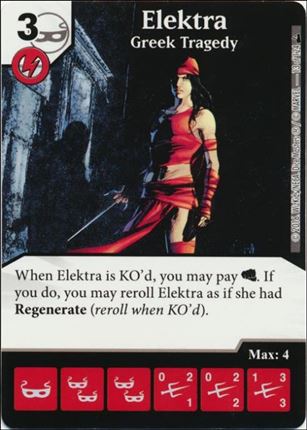 Marvel Dice Masters Deadpool card 13 Elektra: Greek Tragedy