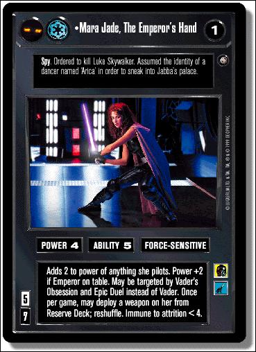 Star Wars: Enhanced Jabba's Palace (Base Set) card 4 Mara Jade, The Emperor's Hand