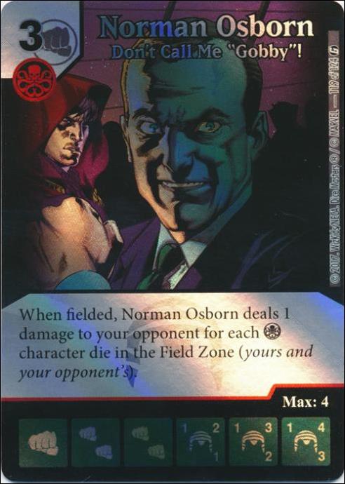 Marvel Dice Masters Guardians of the Galaxy  card 119 Norman Osborn: Don't Call Me "Gobby!"