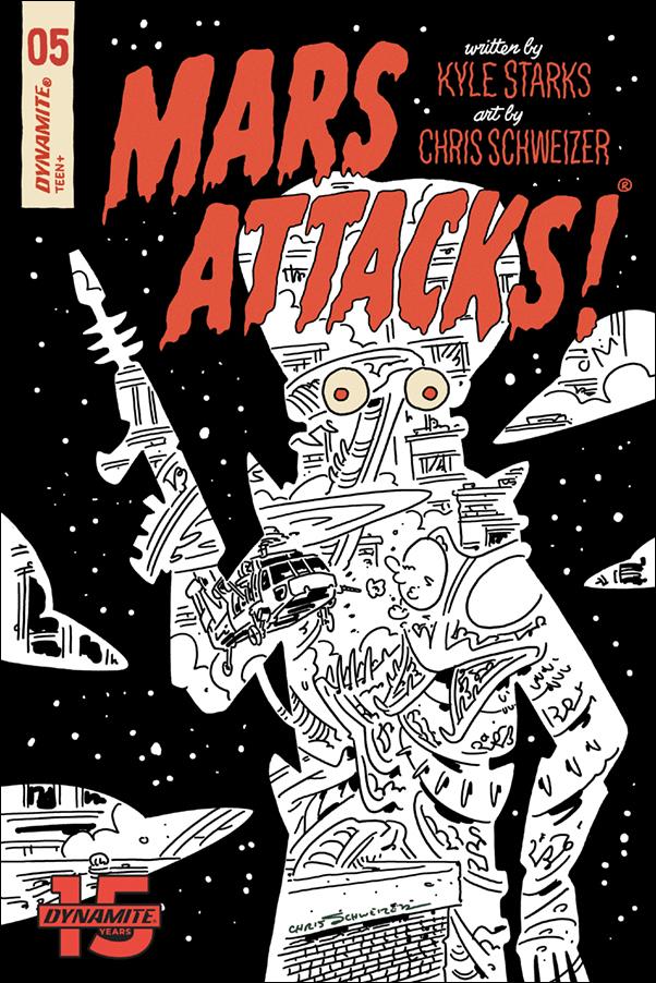 Mars Attacks (2018) issue 5-I Chris Schweizer 1:30 Black & White Cover