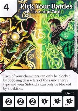 DC Comics Dice Masters Justice League  card 29 Pick Your Battles Basic Action Card 
