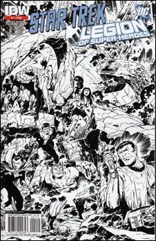 Star Trek/Legion of Super-Heroes issue 1-G Keith Giffen Black and White Cover (2nd Printing)