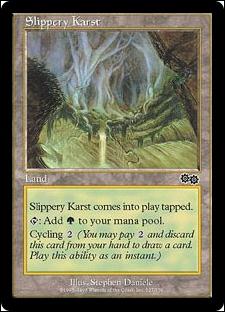 Magic the Gathering: Urza's Saga (Base Set) card 327 Slippery Karst