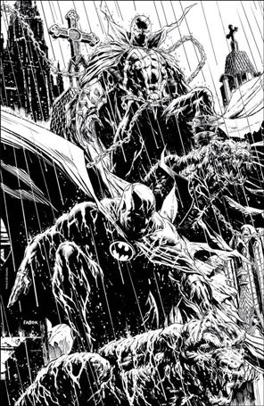 Batman/Spawn issue 1-L Jason Fabok Black & White 1:25 Cover