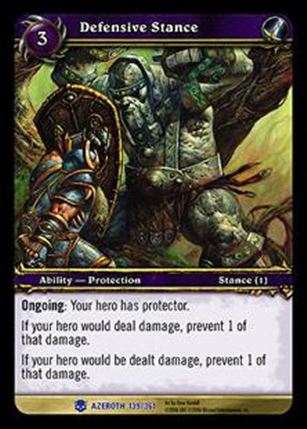 World of Warcraft: Heroes of Azeroth (Base Set) card 139 Defensive Stance