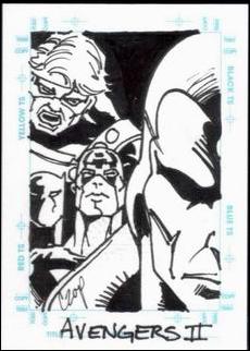 Marvel: The Silver Age (Sketchagraphs Sketch Subset) card JC John Czop - Avengers II