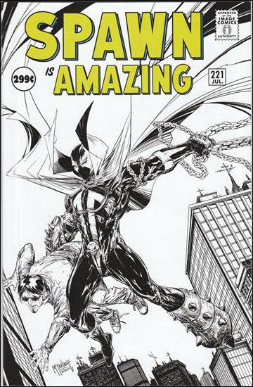 Spawn issue 221-B Black and White 1:25 Cover