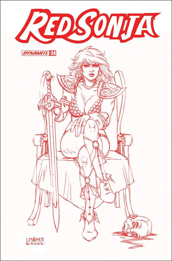 Red Sonja (2019) issue 24-N Joseph Michael Linsner 1:25 Red Line Art Cover