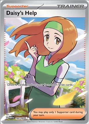 Pokemon: Scarlet & Violet - 151 (Base Set) card 195/165 Daisy's Help (HoloFoil) Full Art 