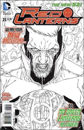 Red Lanterns issue 25-B 1:25 Black and White Cover