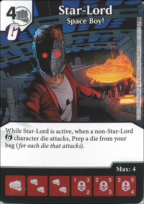 Marvel Dice Masters Avengers Infinity Campaign Box  card 37 Star-Lord: Space Boy!