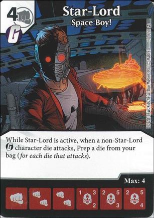 Marvel Dice Masters Avengers Infinity Campaign Box  card 37 Star-Lord: Space Boy!