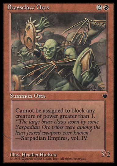 Magic the Gathering: Fallen Empires (Base Set) card 49 Brassclaw Orcs