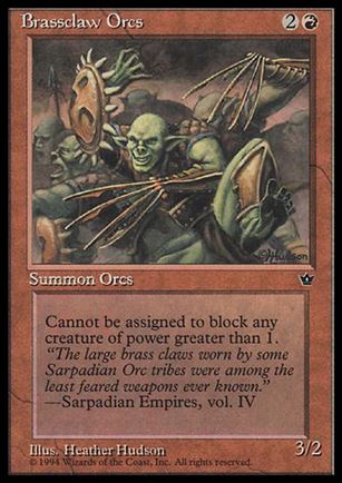 Magic the Gathering: Fallen Empires (Base Set) card 49 Brassclaw Orcs